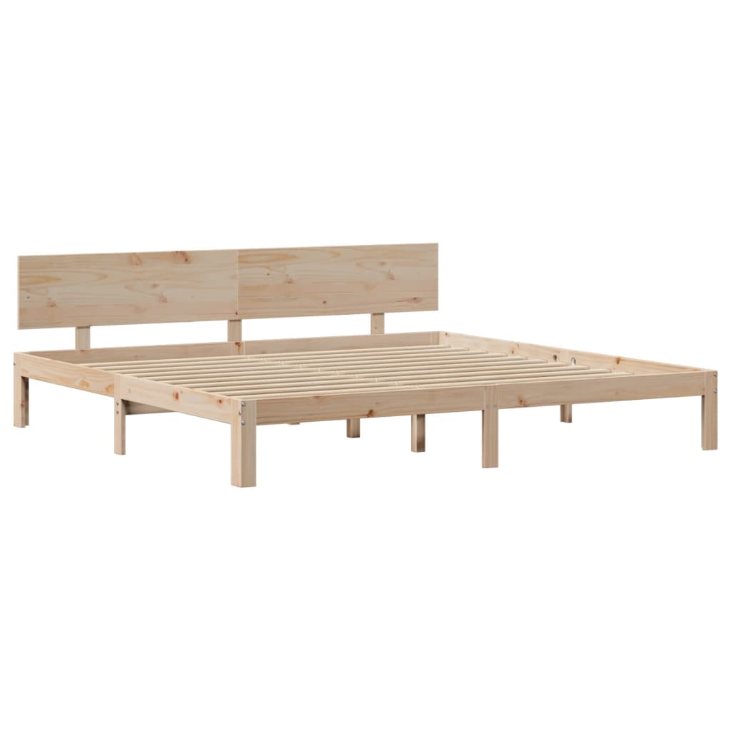 vidaXL Estructura de cama con cabecero madera maciza pino 180x200 cm