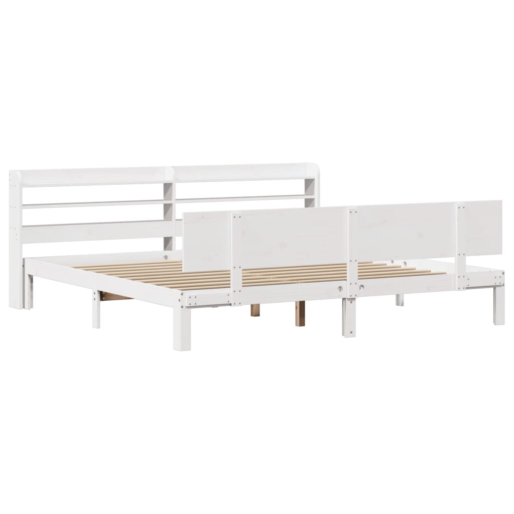 vidaXL Estructura de cama con cabecero sin colchón blanco 200x200 cm