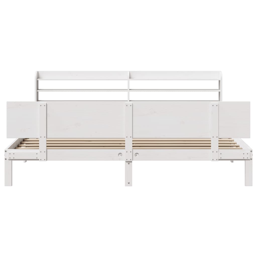 vidaXL Estructura de cama con cabecero sin colchón blanco 200x200 cm