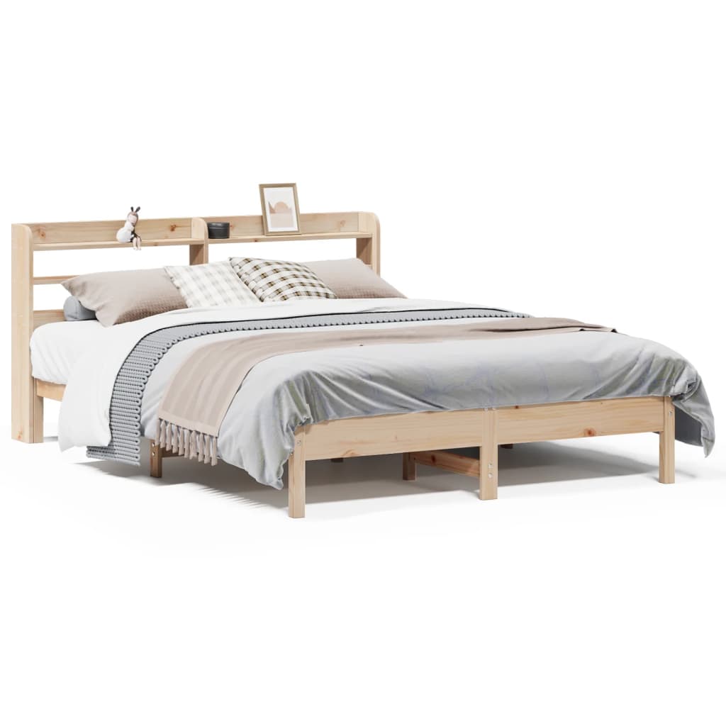 vidaXL Estructura de cama sin colchón madera de pino blanco 150x200 cm