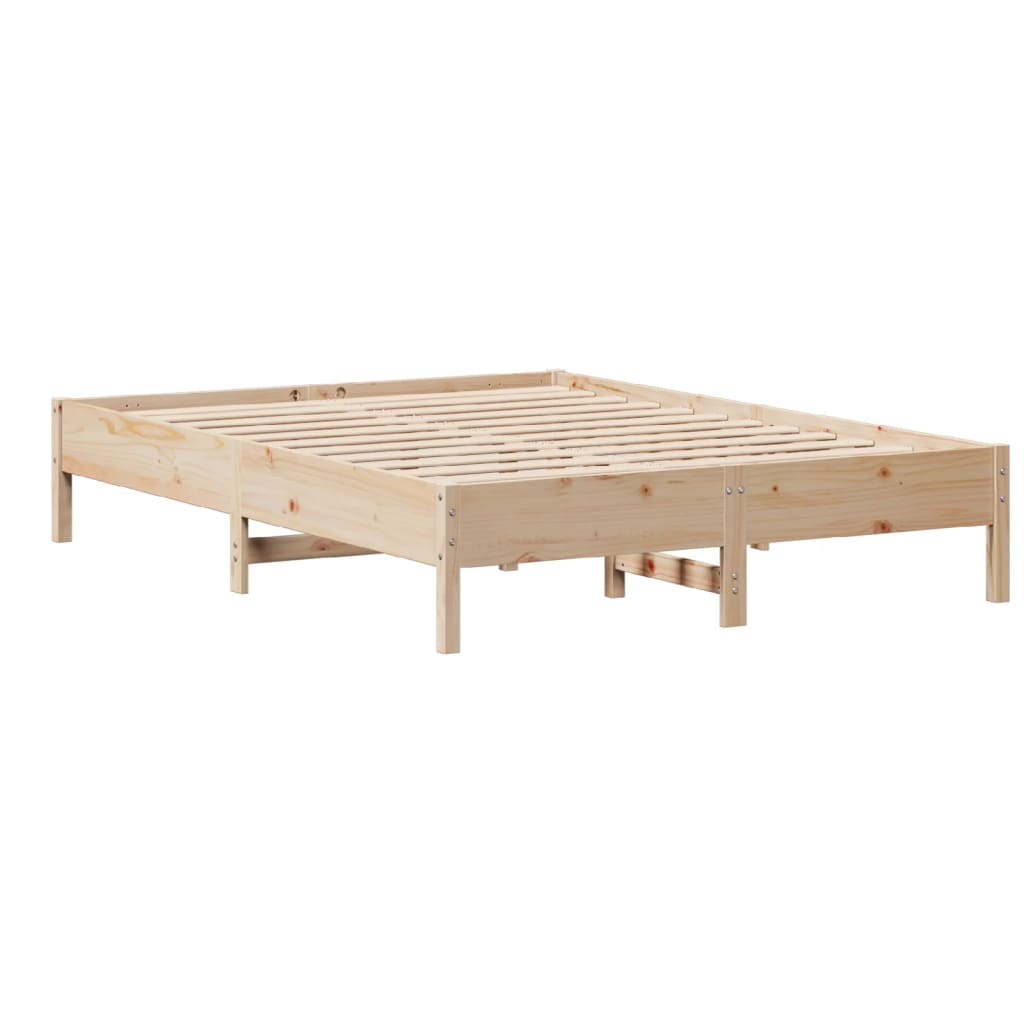 vidaXL Estructura de cama sin colchón madera de pino blanco 150x200 cm