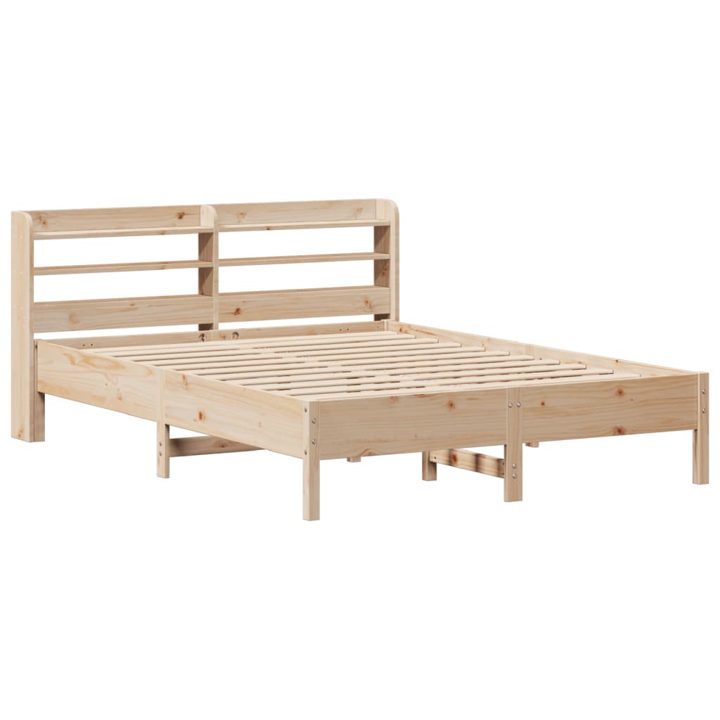 vidaXL Estructura de cama sin colchón madera de pino blanca 140x200 cm