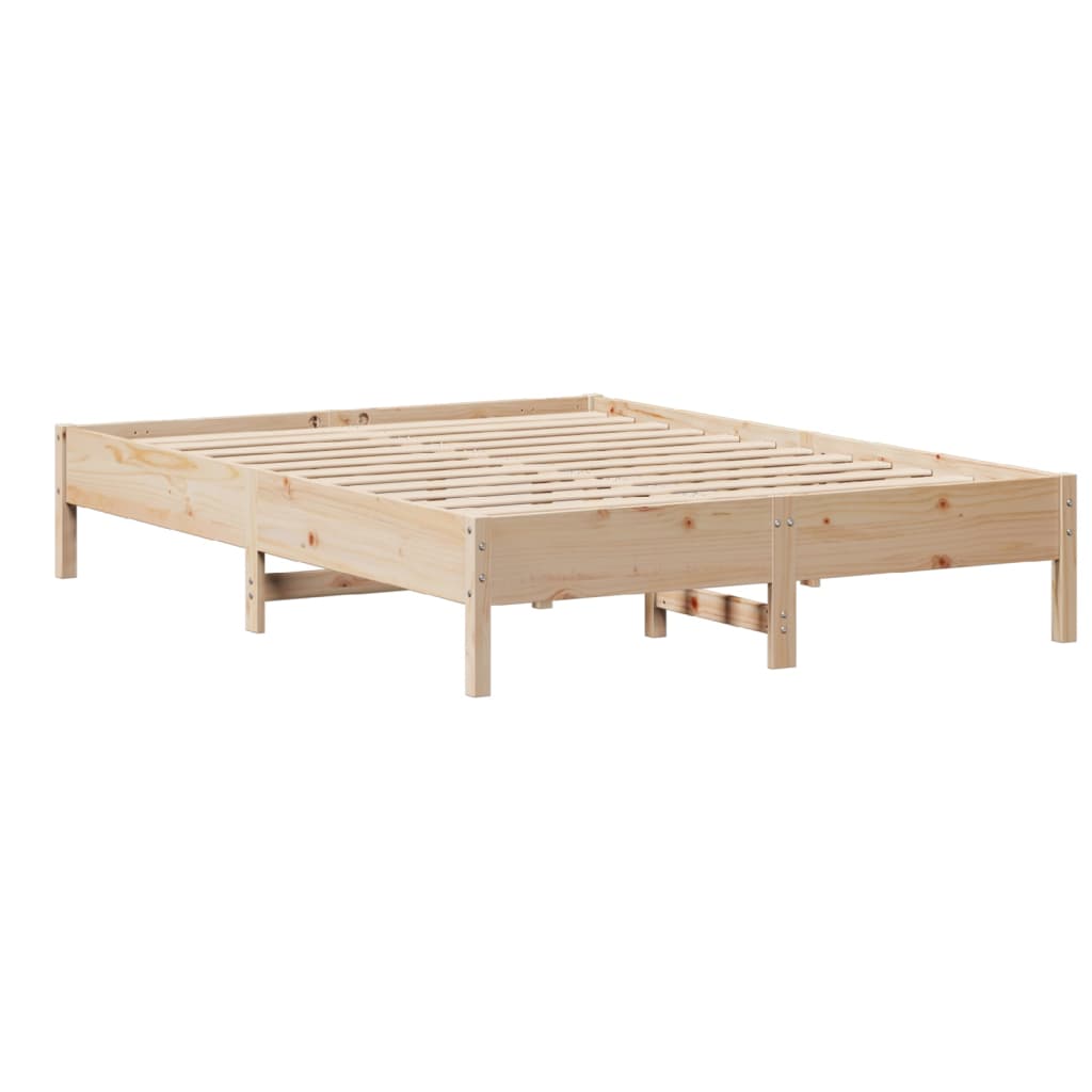 vidaXL Estructura de cama sin colchón madera de pino blanca 140x200 cm