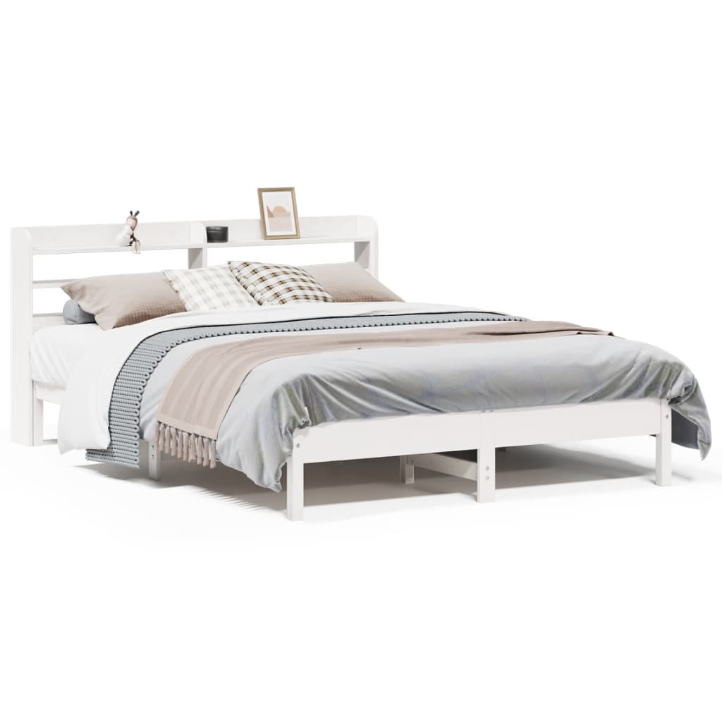 vidaXL Estructura de cama sin colchón madera de pino blanca 140x200 cm