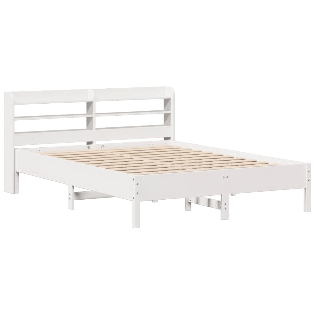 vidaXL Estructura de cama sin colchón madera de pino blanca 140x200 cm