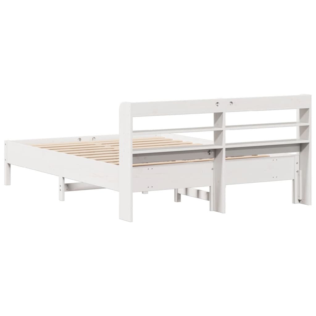 vidaXL Estructura de cama sin colchón madera de pino blanca 140x200 cm