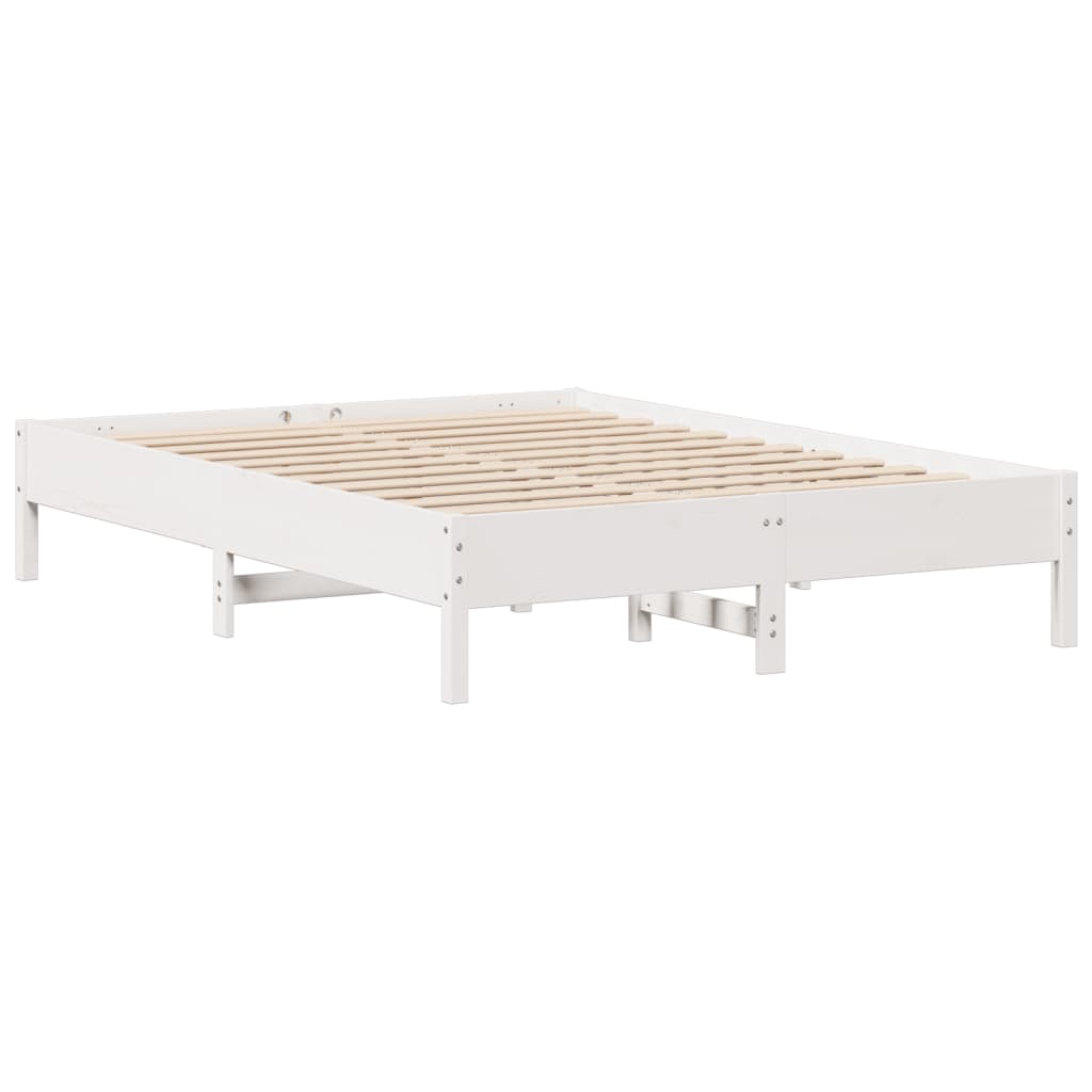 vidaXL Estructura de cama sin colchón madera de pino blanca 140x200 cm