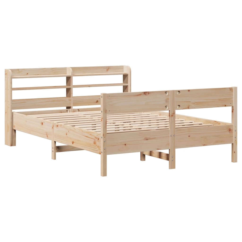 vidaXL Estructura de cama sin colchón madera de pino blanco 150x200 cm