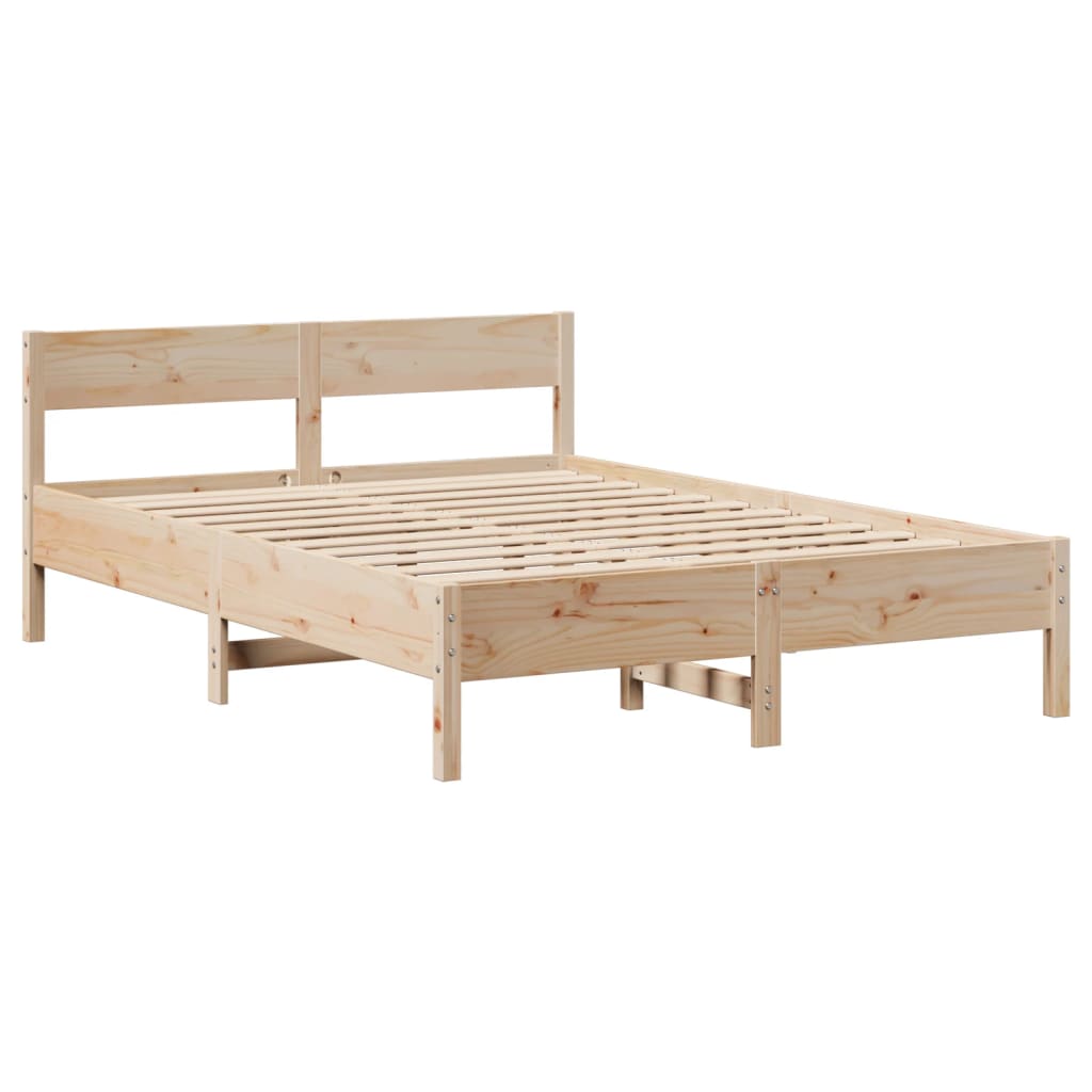 vidaXL Estructura de cama sin colchón madera de pino blanco 150x200 cm