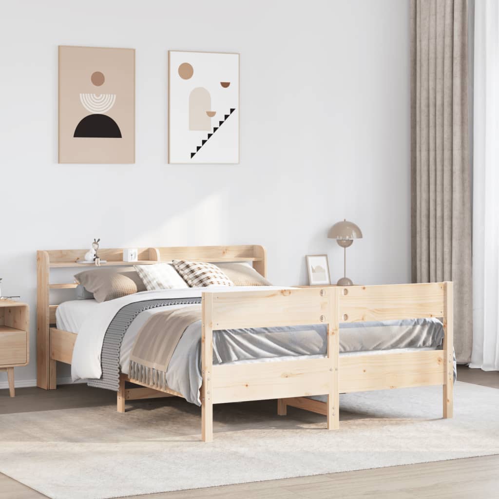 vidaXL Estructura de cama sin colchón madera de pino blanco 150x200 cm