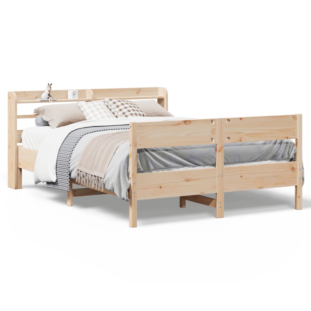 vidaXL Estructura de cama sin colchón madera de pino blanca 140x200 cm