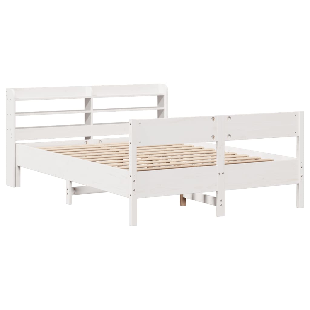 vidaXL Estructura de cama sin colchón madera de pino blanca 140x200 cm