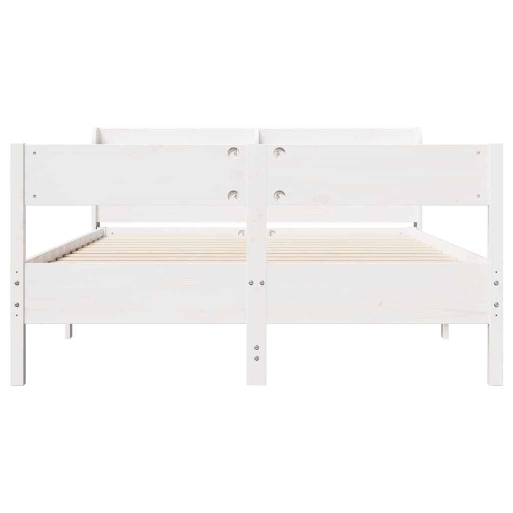 vidaXL Estructura de cama sin colchón madera de pino blanca 140x200 cm