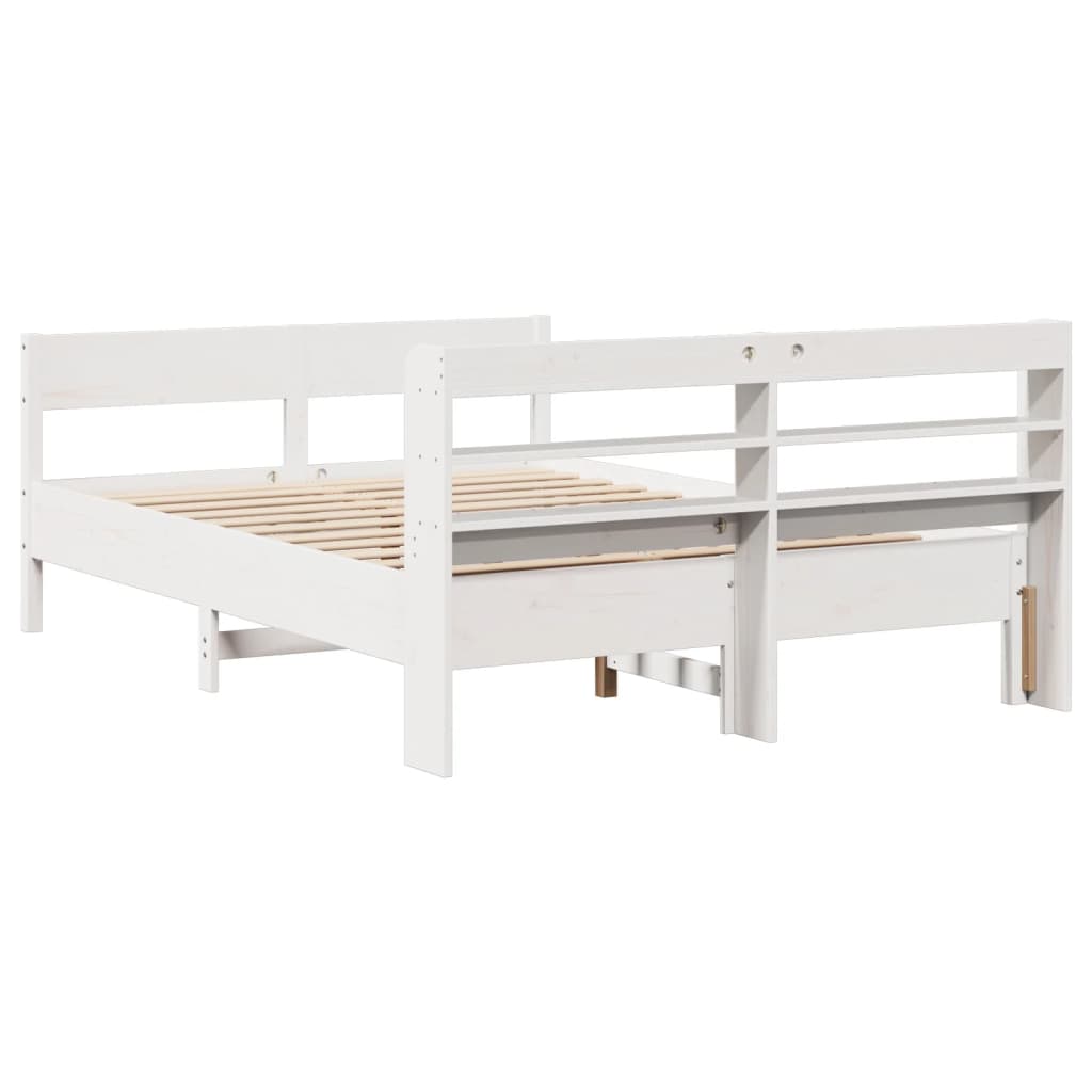 vidaXL Estructura de cama sin colchón madera de pino blanca 140x200 cm