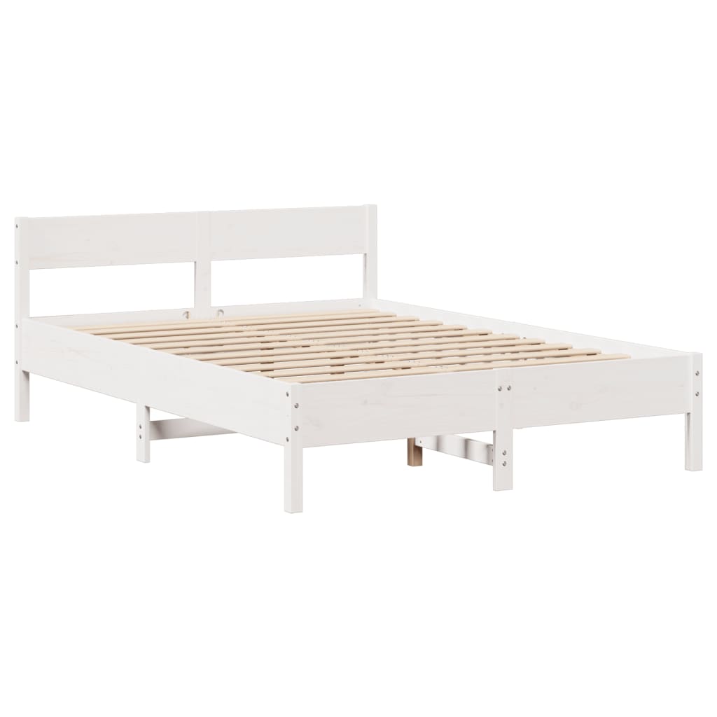 vidaXL Estructura de cama sin colchón madera de pino blanca 140x200 cm