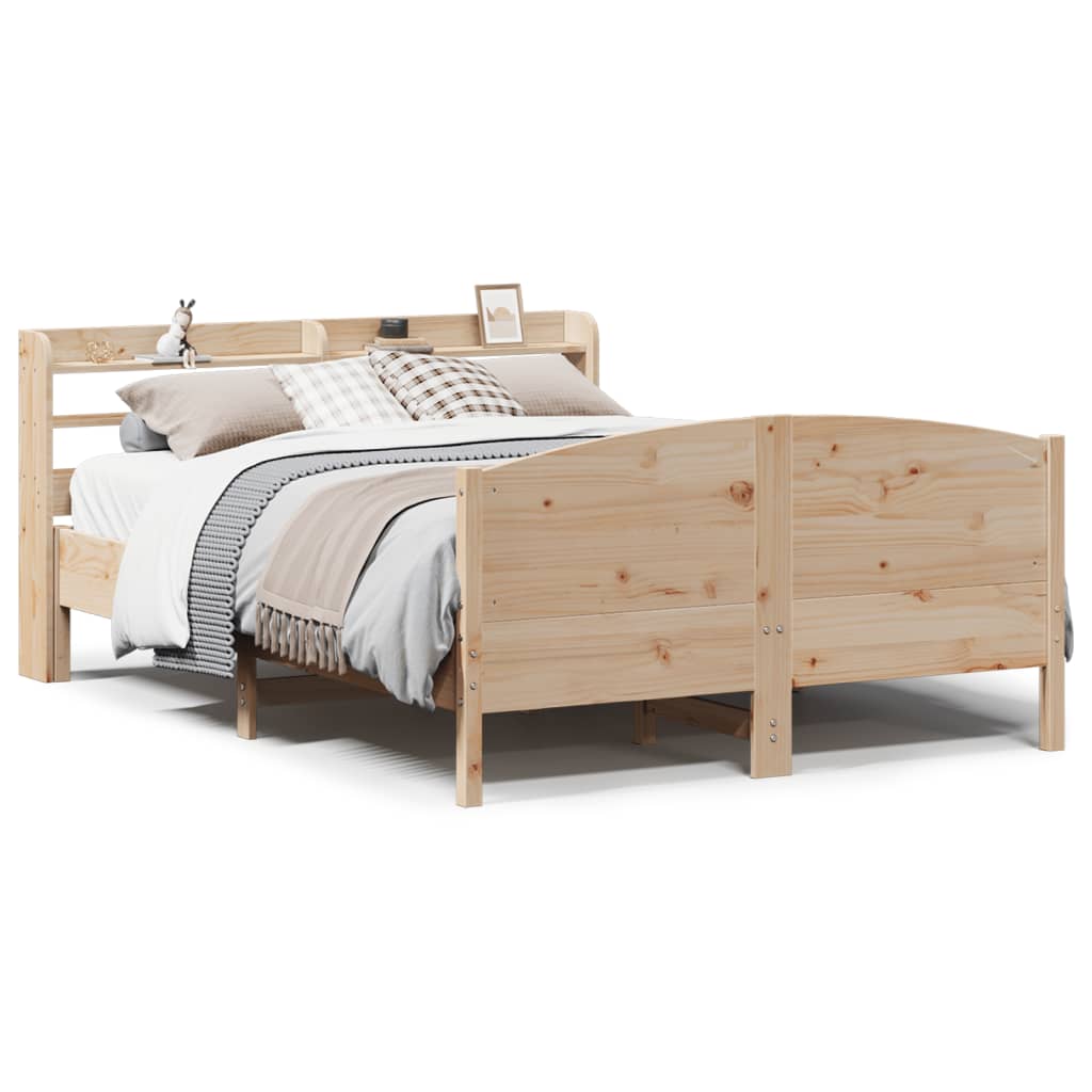 vidaXL Estructura de cama sin colchón madera de pino blanca 140x200 cm