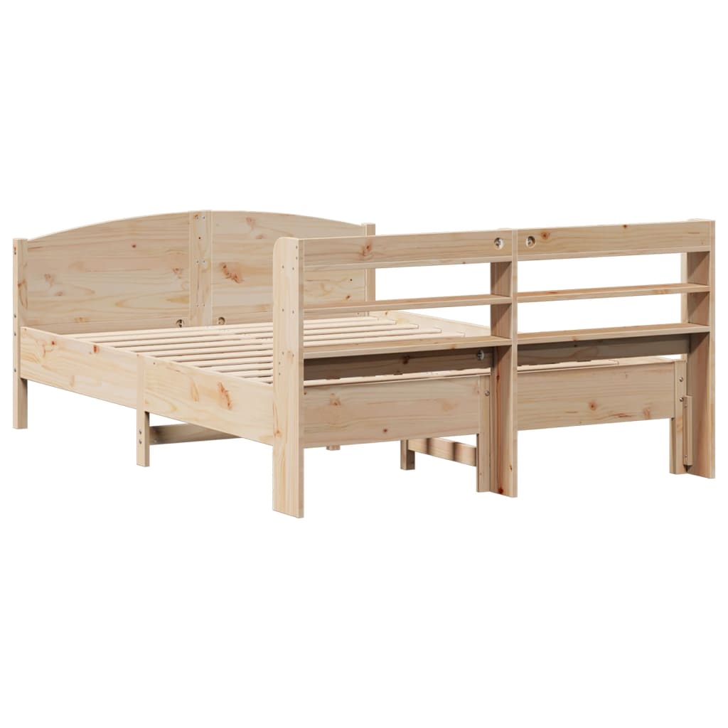 vidaXL Estructura de cama sin colchón madera de pino blanca 140x200 cm