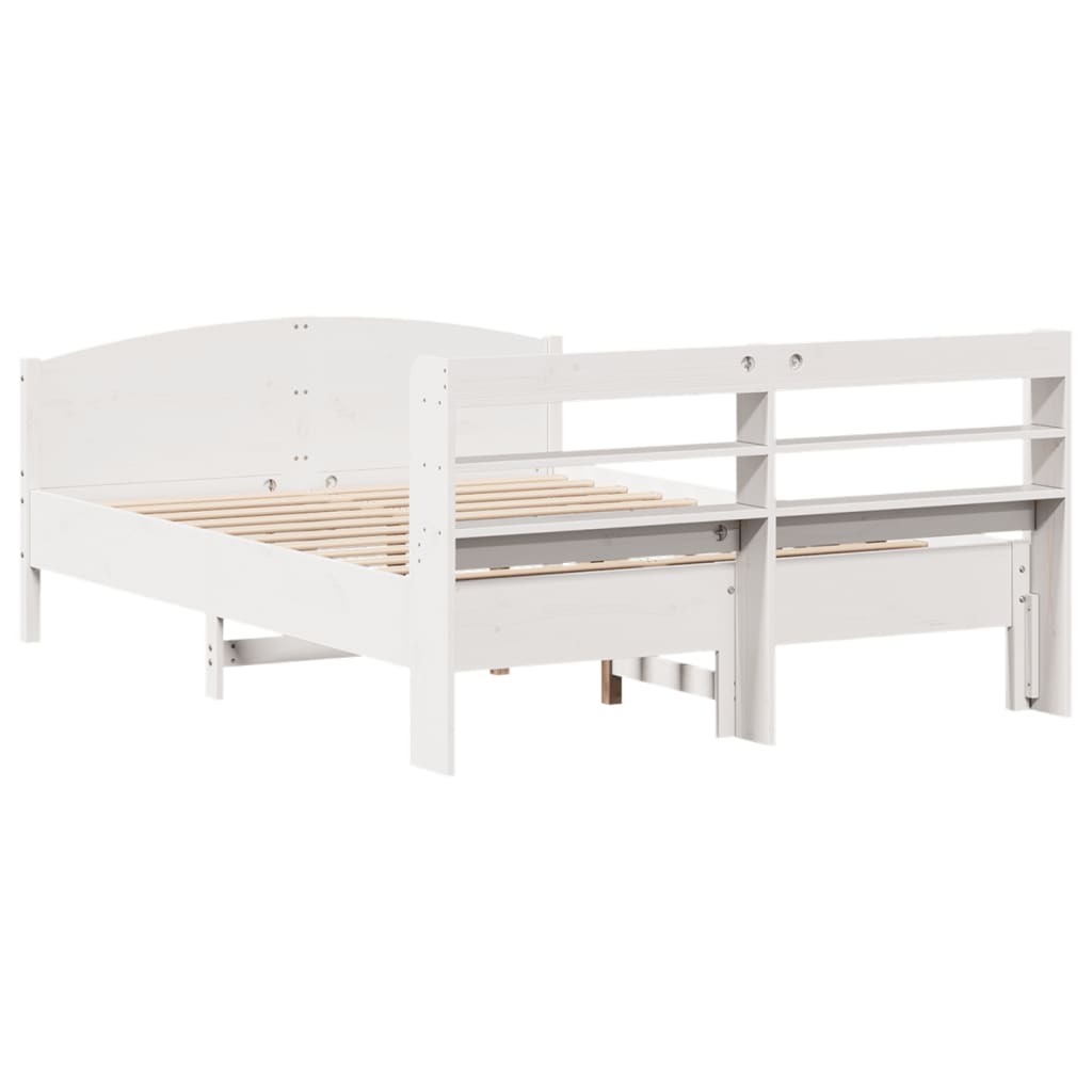 vidaXL Estructura de cama sin colchón madera de pino blanca 140x200 cm