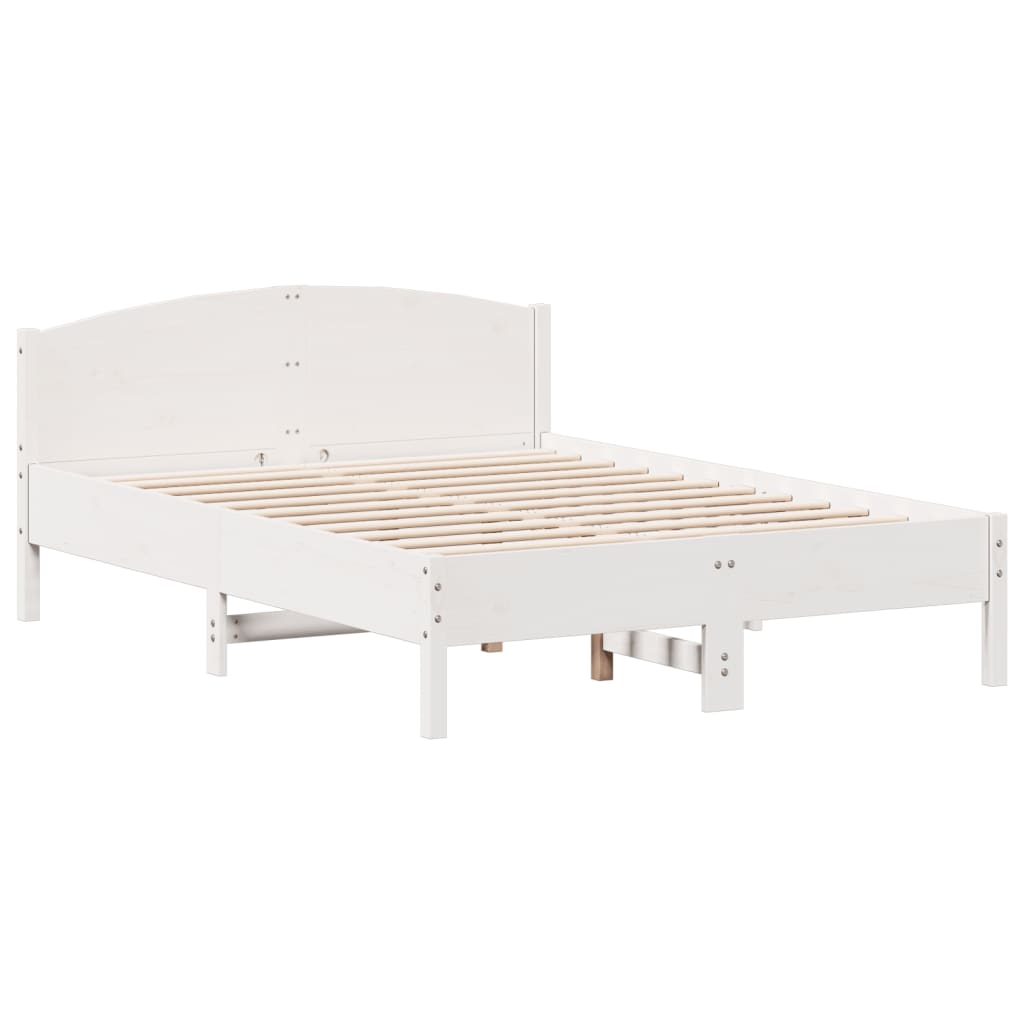 vidaXL Estructura de cama sin colchón madera de pino blanca 140x200 cm