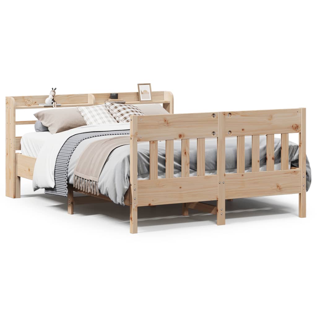 vidaXL Estructura de cama sin colchón madera de pino blanco 150x200 cm