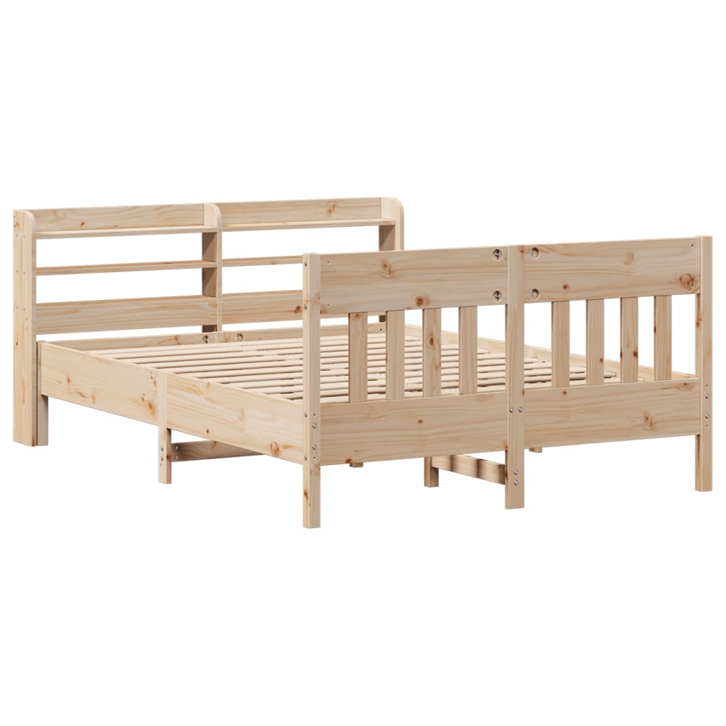 vidaXL Estructura de cama sin colchón madera de pino blanco 150x200 cm