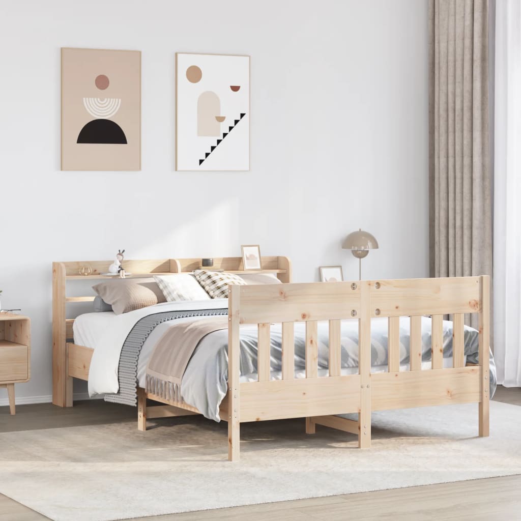 vidaXL Estructura de cama sin colchón madera de pino blanco 150x200 cm