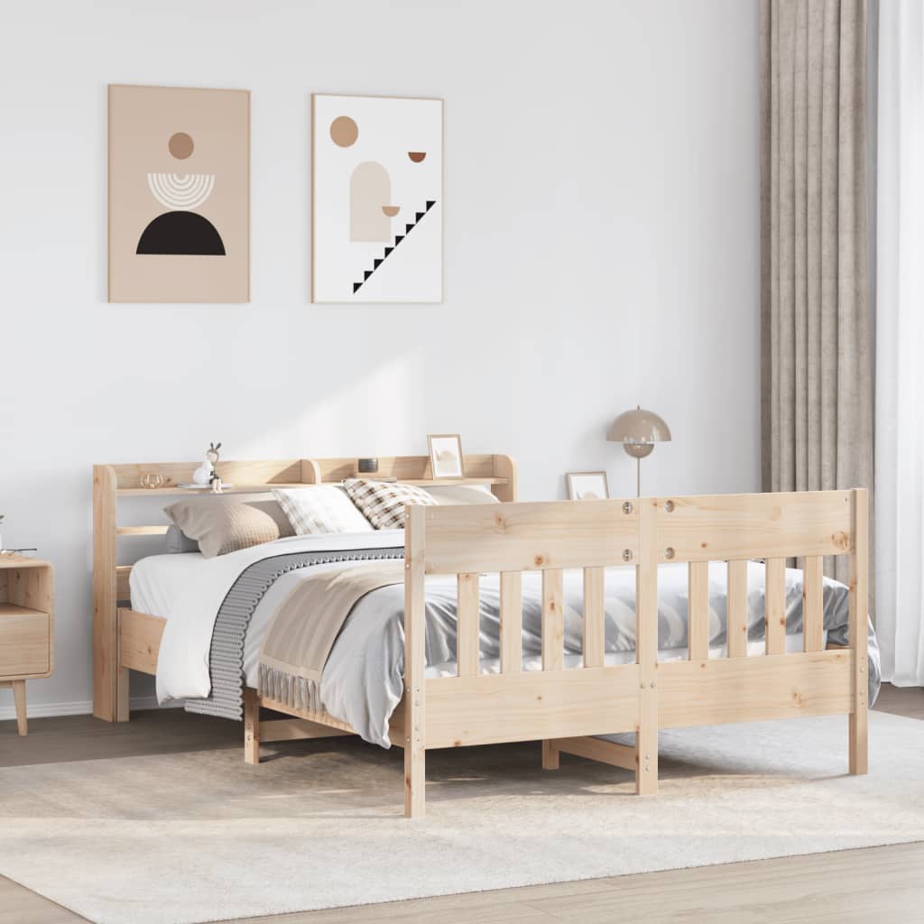 vidaXL Estructura de cama sin colchón madera de pino blanca 140x200 cm