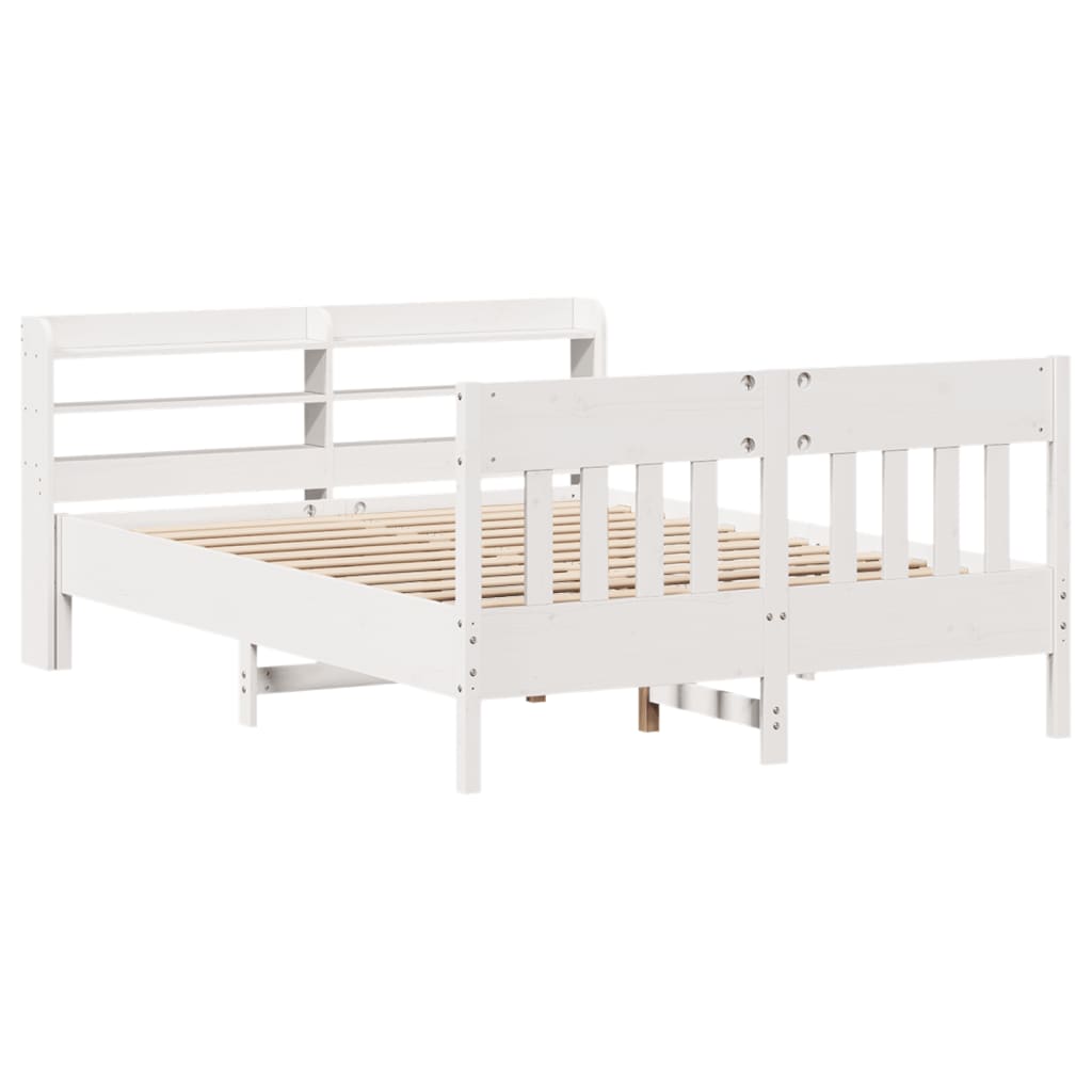 vidaXL Estructura de cama sin colchón madera de pino blanca 140x200 cm