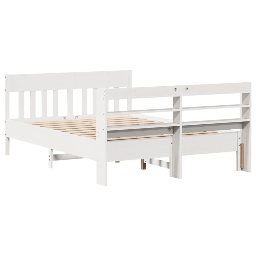 vidaXL Estructura de cama sin colchón madera de pino blanca 140x200 cm