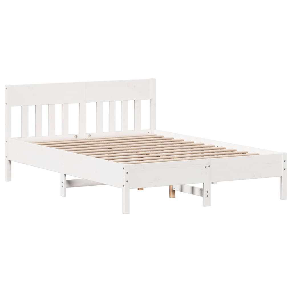 vidaXL Estructura de cama sin colchón madera de pino blanca 140x200 cm