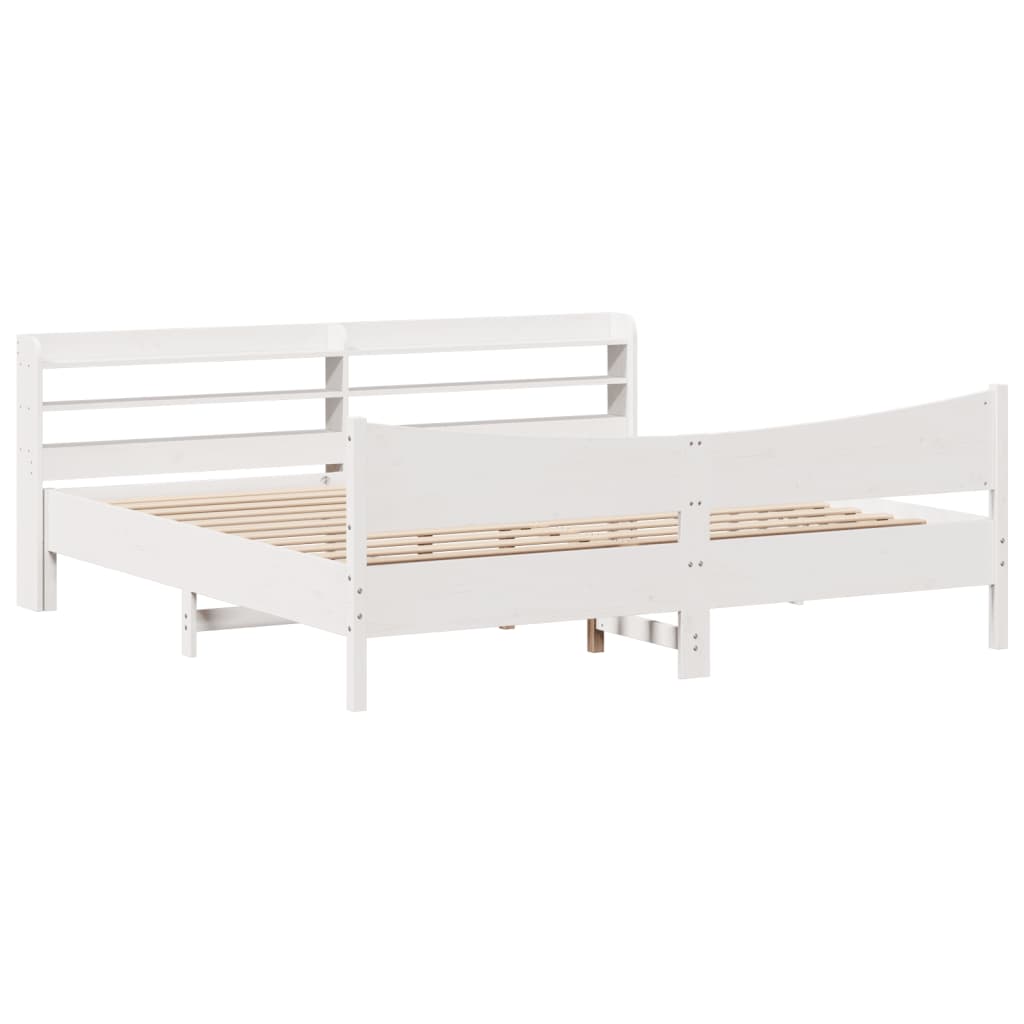 vidaXL Estructura de cama con cabecero madera de pino blanco 200x200cm