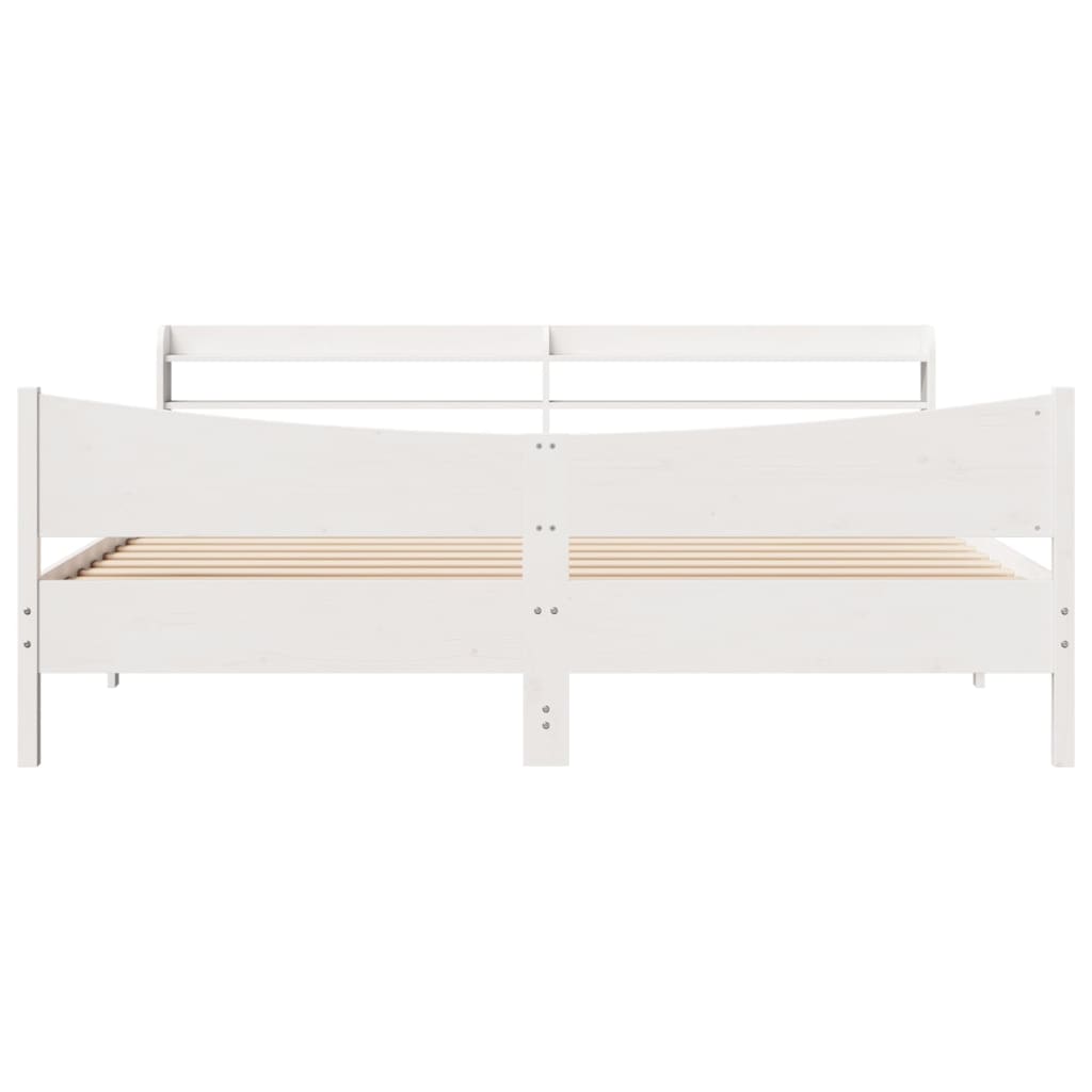 vidaXL Estructura de cama con cabecero madera de pino blanco 200x200cm