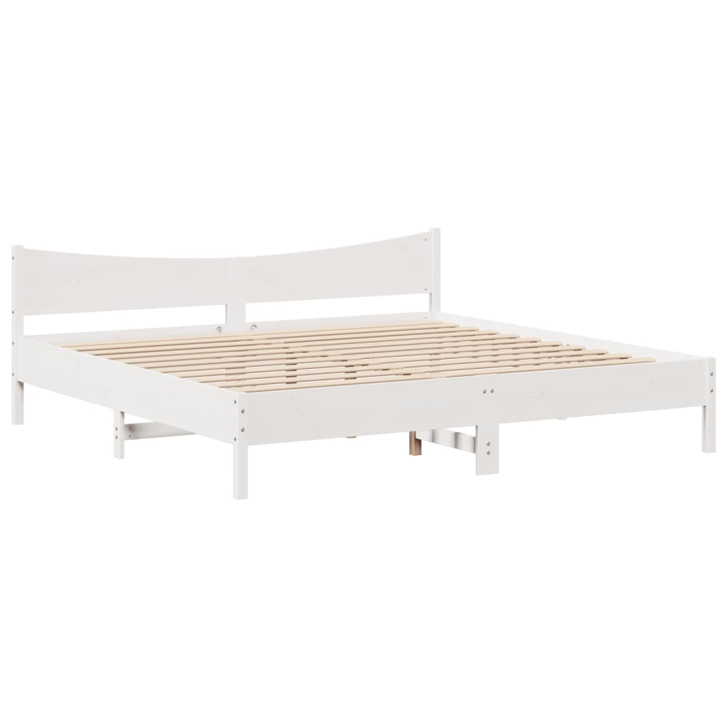 vidaXL Estructura de cama con cabecero madera de pino blanco 200x200cm