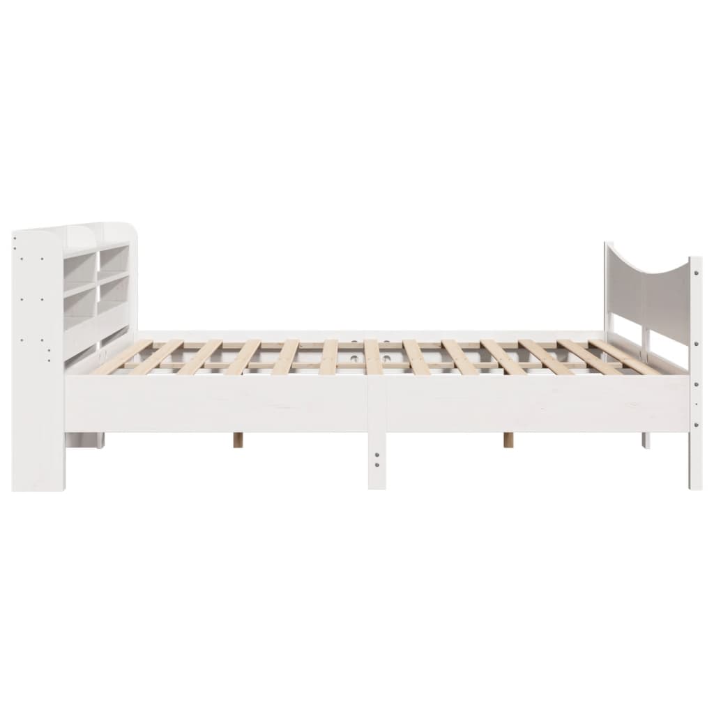 vidaXL Estructura de cama con cabecero madera de pino blanco 200x200cm