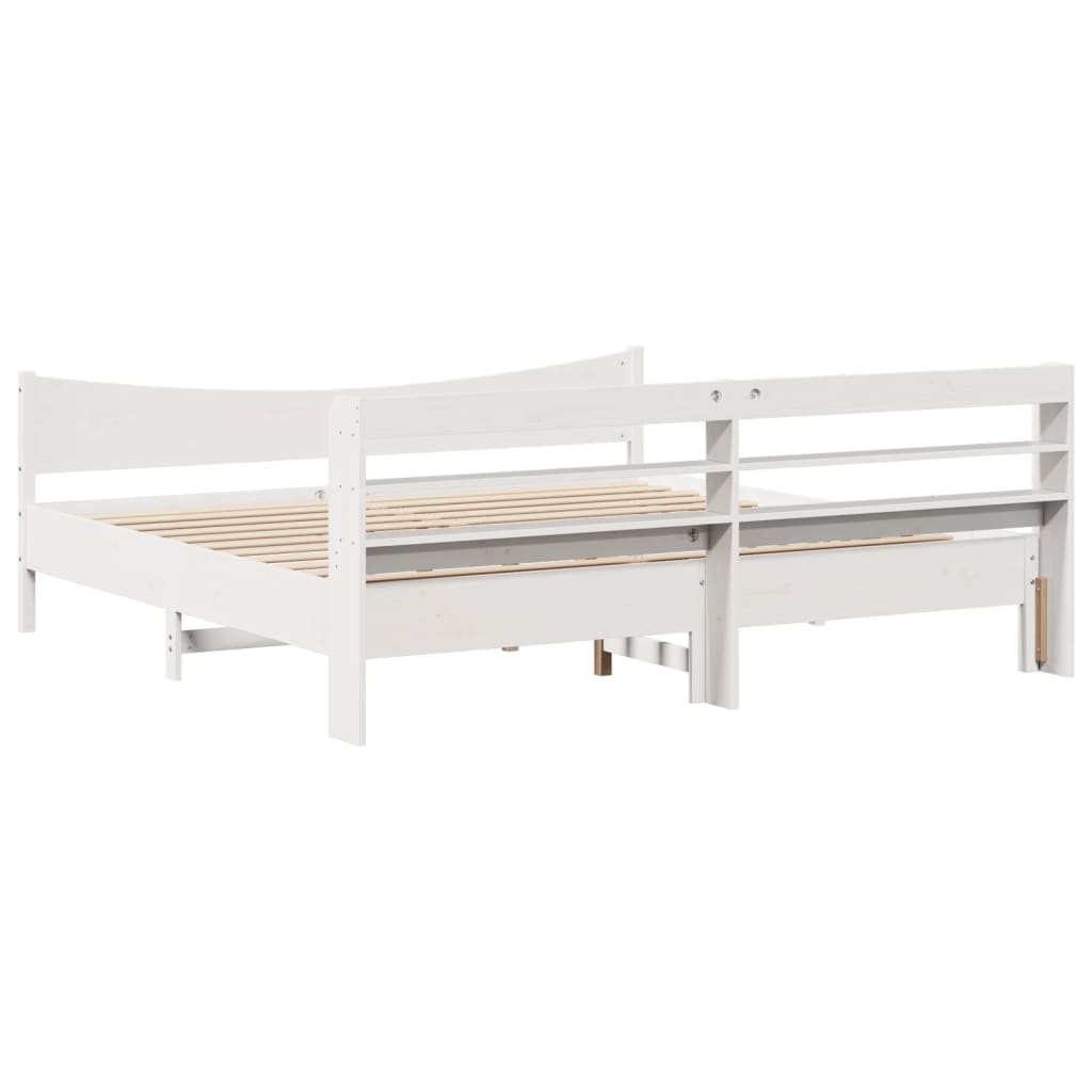 vidaXL Estructura de cama con cabecero madera de pino blanco 200x200cm