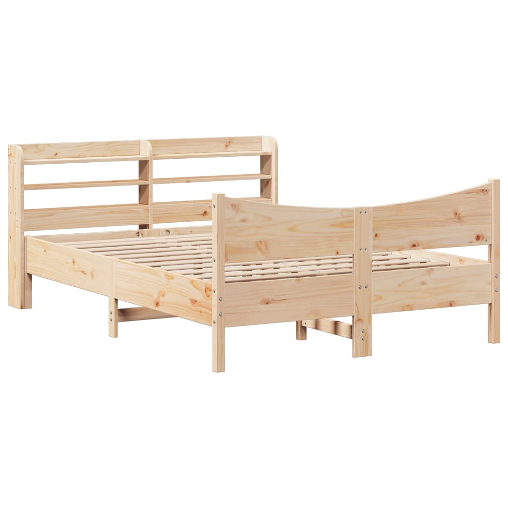 vidaXL Estructura de cama con cabecero madera maciza pino 160x200 cm