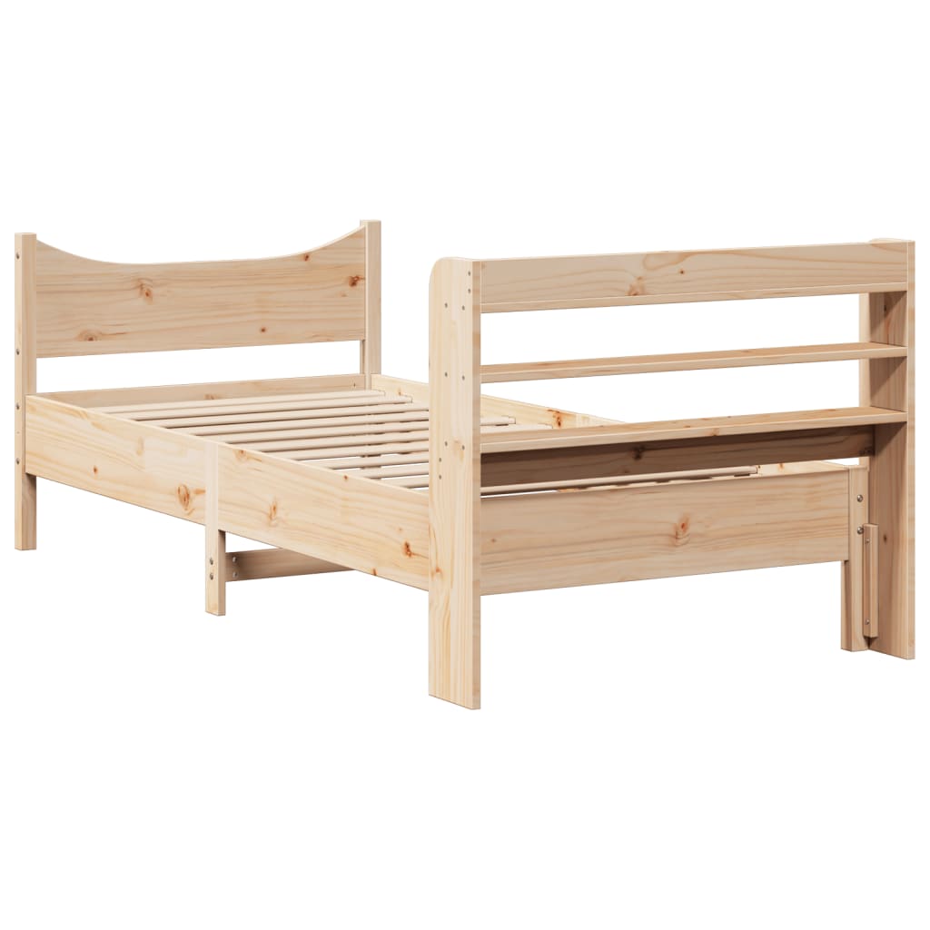 vidaXL Estructura de cama con cabecero madera maciza pino 100x200 cm