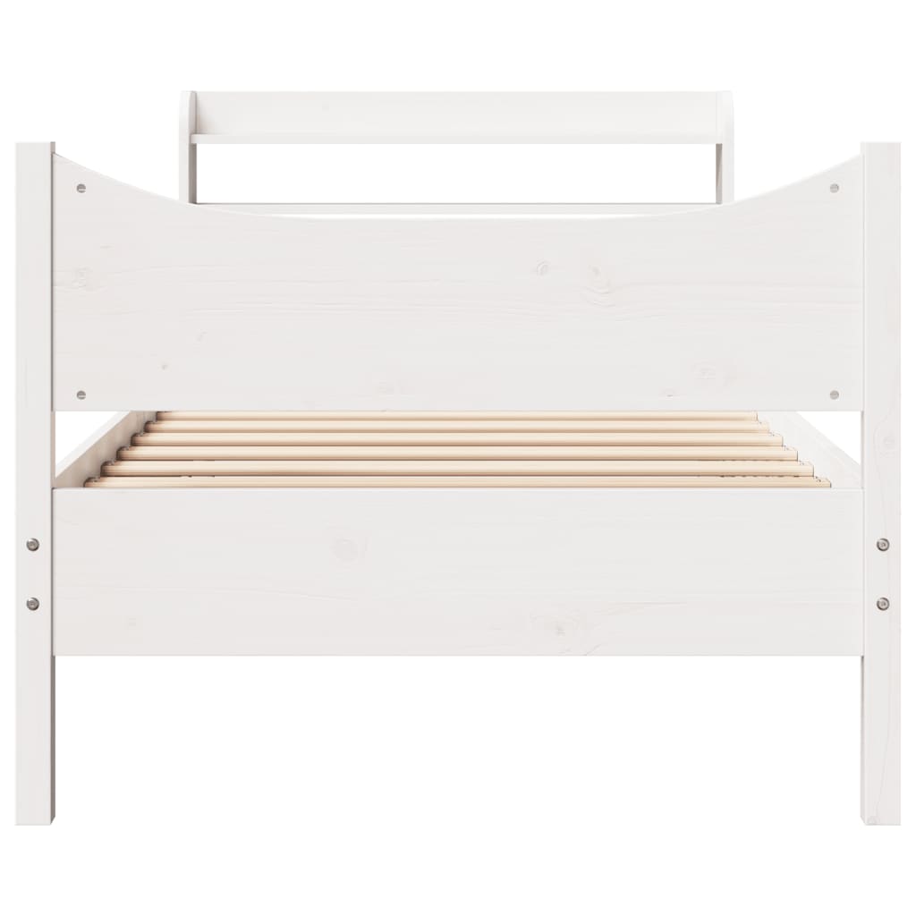 vidaXL Estructura de cama con cabecero madera de pino blanco 100x200cm