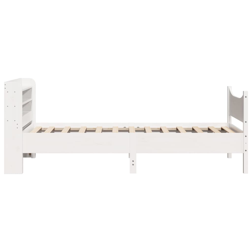 vidaXL Estructura de cama con cabecero madera de pino blanco 100x200cm