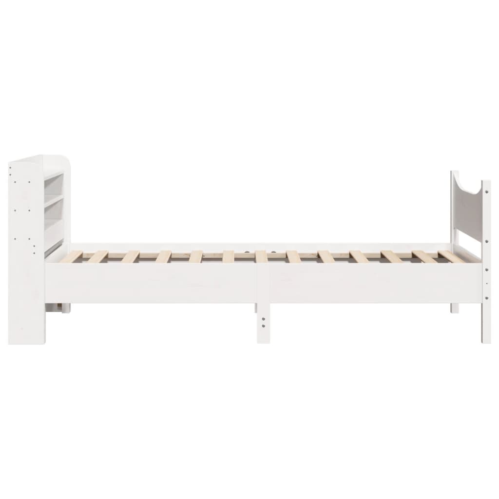 vidaXL Estructura de cama con cabecero madera de pino blanca 90x200 cm