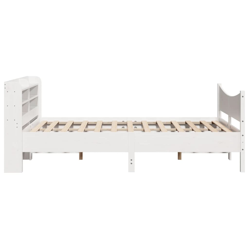 vidaXL Estructura de cama con cabecero madera pino blanco 140x190 cm