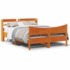 vidaXL Estructura cama con cabecero madera pino marrón cera 140x190 cm