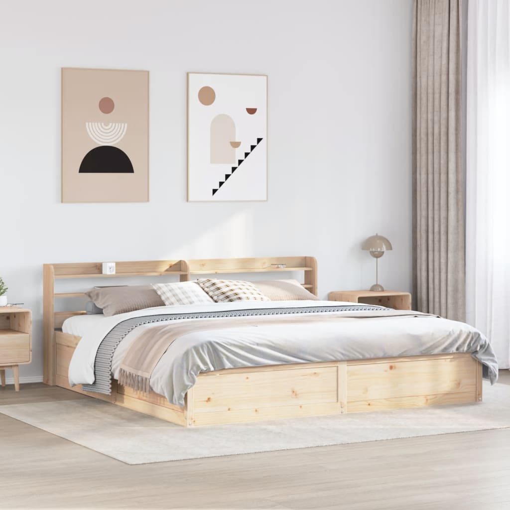 vidaXL Estructura de cama con cabecero madera maciza de pino 200x200cm