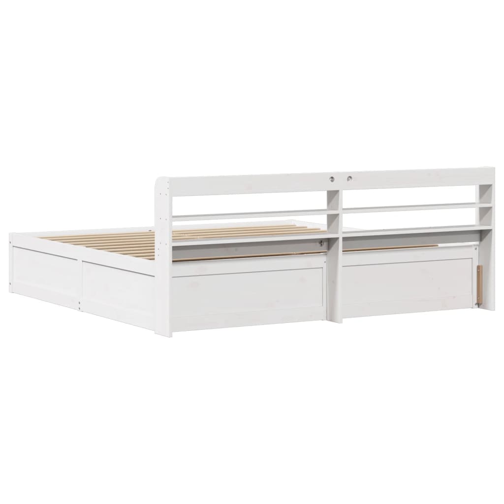 vidaXL Estructura de cama con cabecero madera de pino blanco 200x200cm