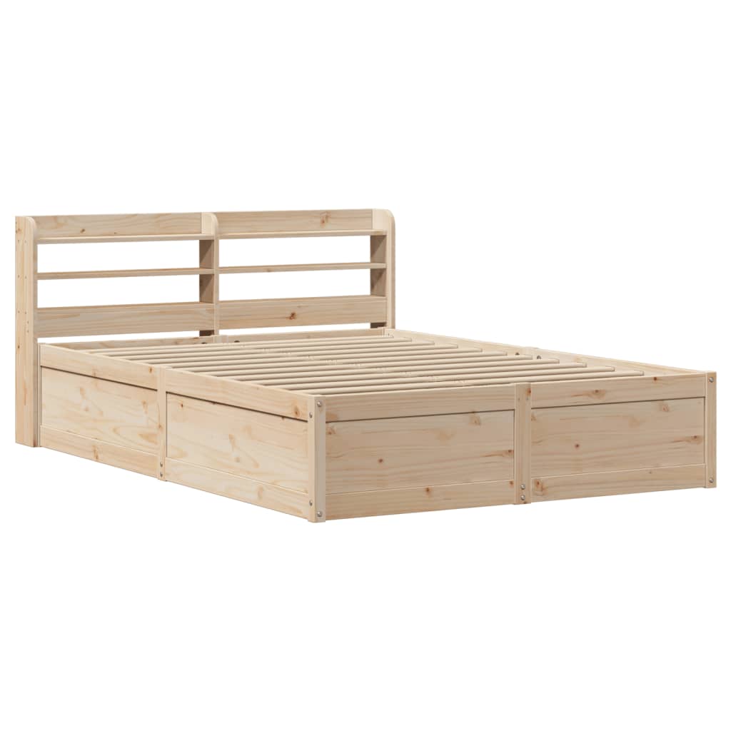 vidaXL Estructura de cama con cabecero madera maciza pino 160x200 cm