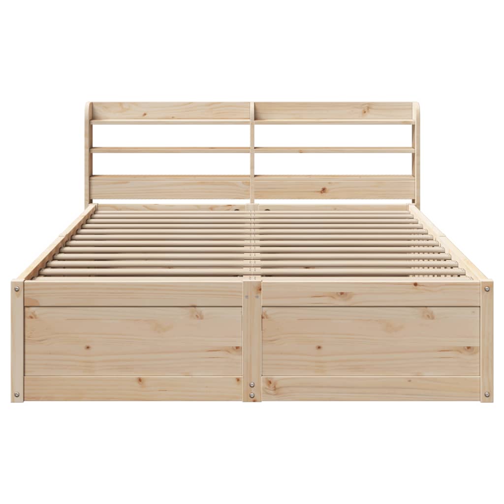 vidaXL Estructura de cama con cabecero madera maciza pino 160x200 cm