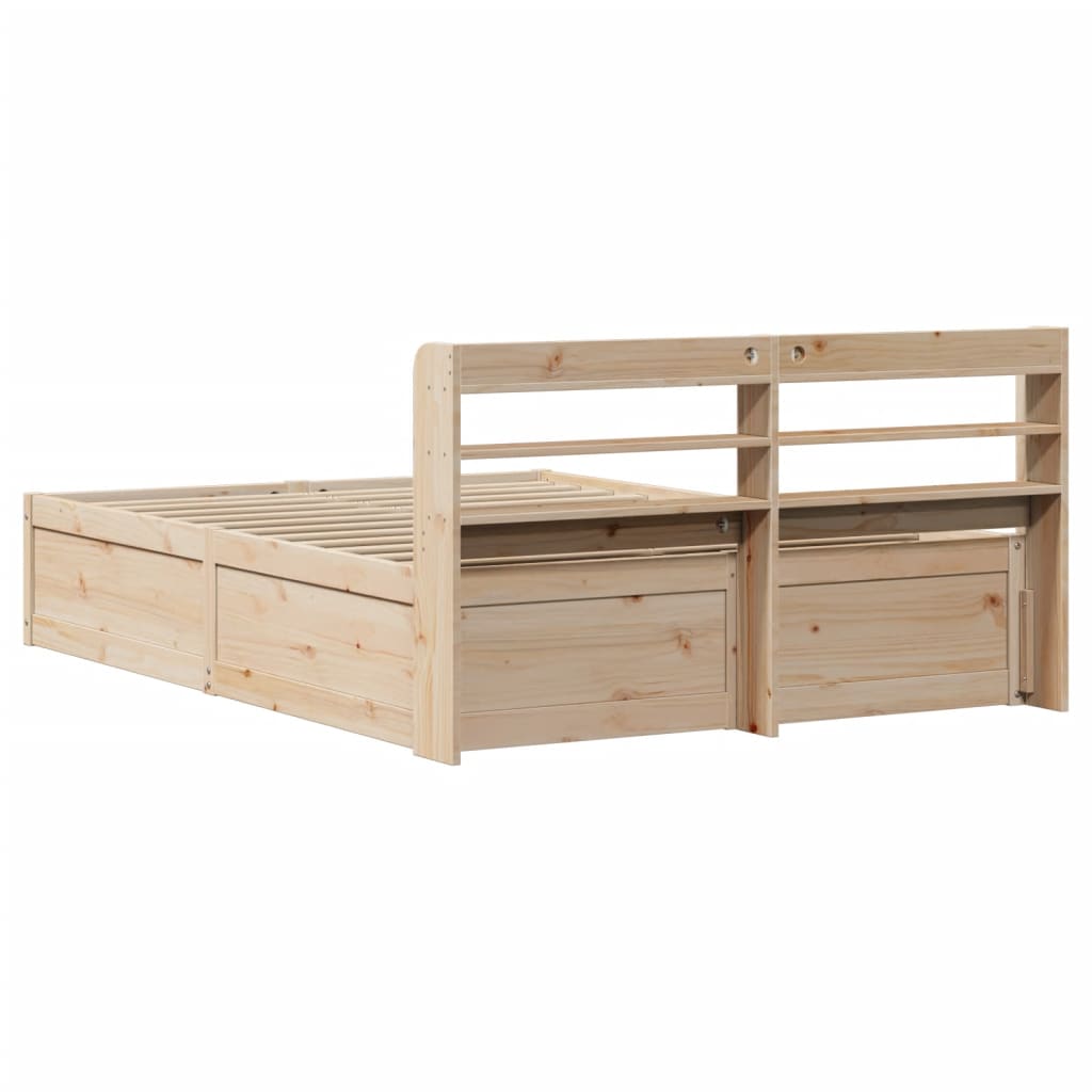 vidaXL Estructura de cama con cabecero madera maciza pino 160x200 cm