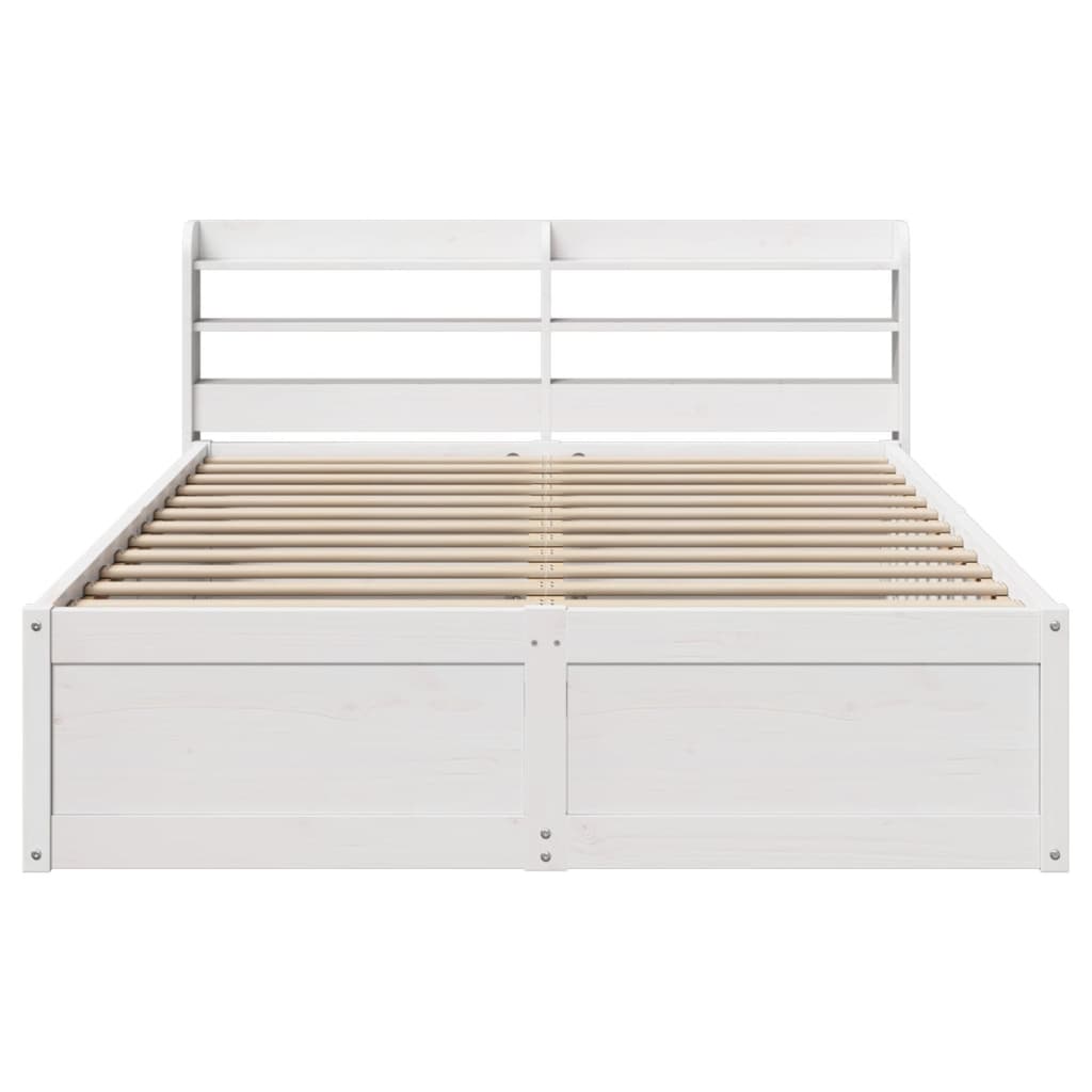 vidaXL Estructura de cama con cabecero madera pino blanco 120x200 cm