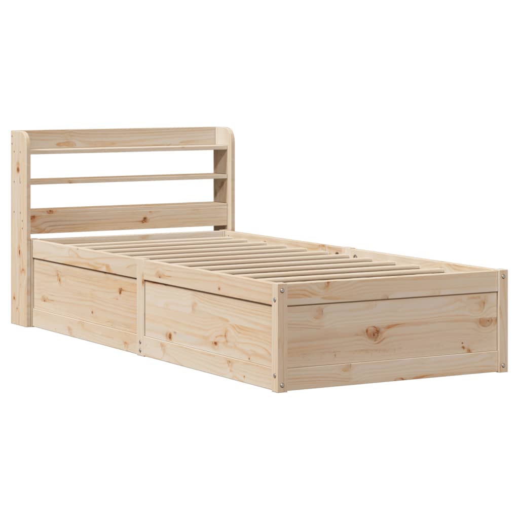 vidaXL Estructura de cama con cabecero madera maciza pino 100x200 cm