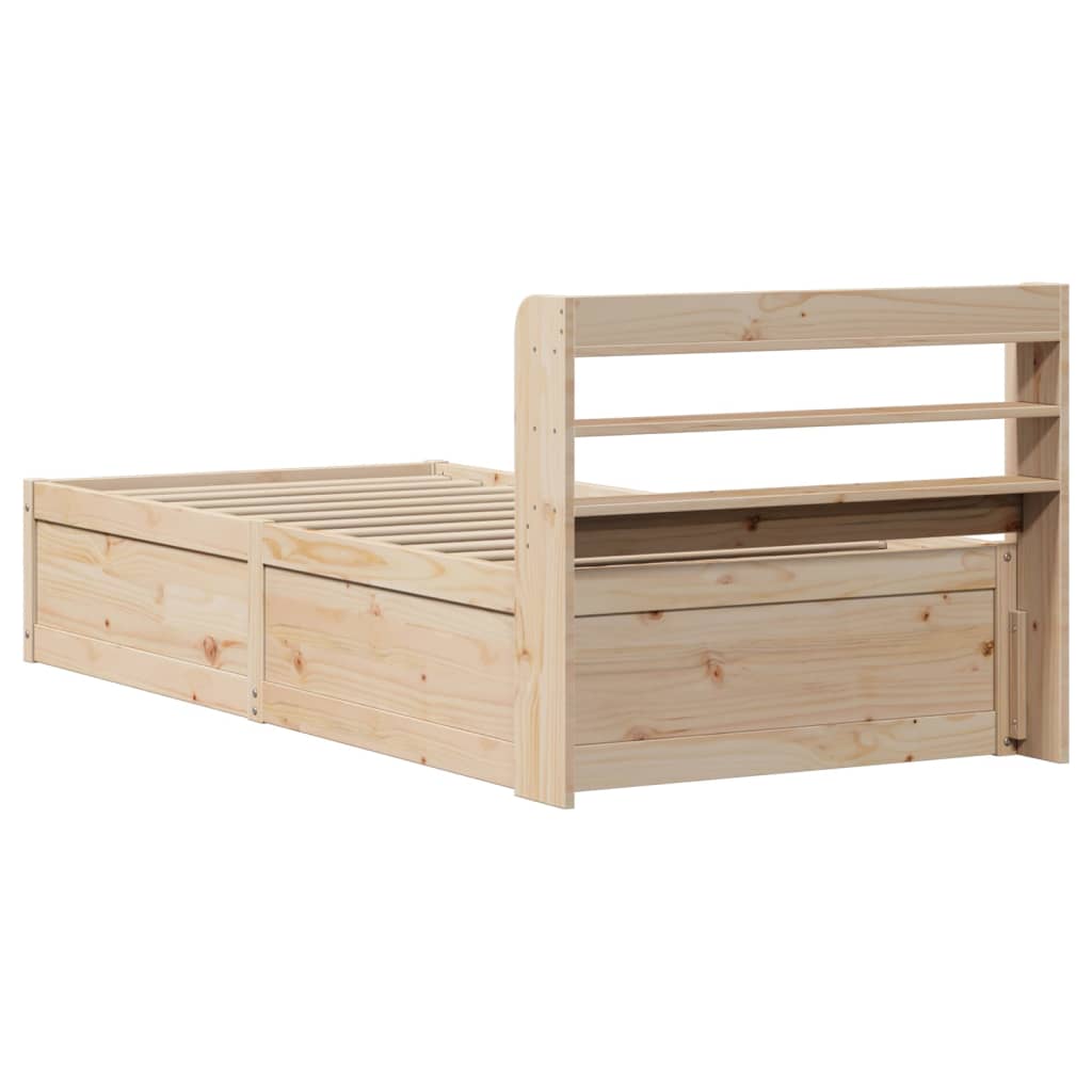 vidaXL Estructura de cama con cabecero madera maciza pino 100x200 cm